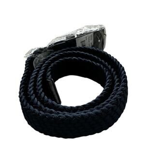 New PX Brand Navy Blue Braided Fabric Stretch Silver Buckle Belt Large MSRP $65